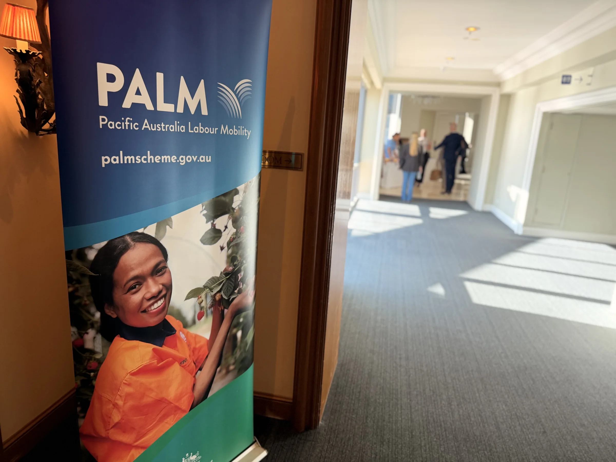 PALM scheme banner at the employer workshop in Brisbane